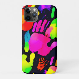 Funda Para iPhone 11 Pro Vibrante Neon Handprint Art