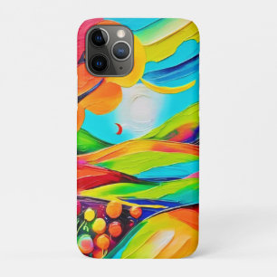 Funda Para iPhone 11 Pro Vibrante pintura de la armonía de la colina