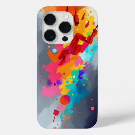 Funda Para iPhone 15 Pro Vibrante Resumen Arte Negrita Colorido