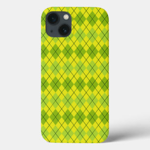 Funda Para iPhone 13 Vibrante Tartán Escocés Verde Brillante
