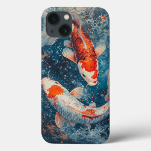 Funda Para iPhone 13 Vibrantes carpas koi nadando