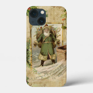 Funda Para iPhone 13 Mini Victoriano Padre Navidad Floral Ephemera 