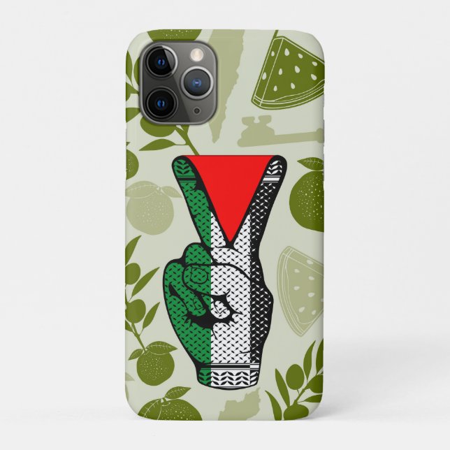 Funda De Case-Mate Para iPhone Victory Sign Hand Resistance Red Triangle Symbol (Reverso)