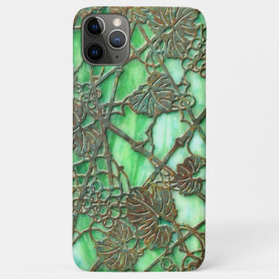 Funda Para iPhone 11 Pro Max Vid de uva de vidrio emplomado estilo falso antigu