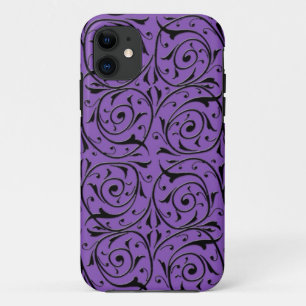 Funda Para iPhone 11 Vid s abstractas que giran Púrpura y Negro