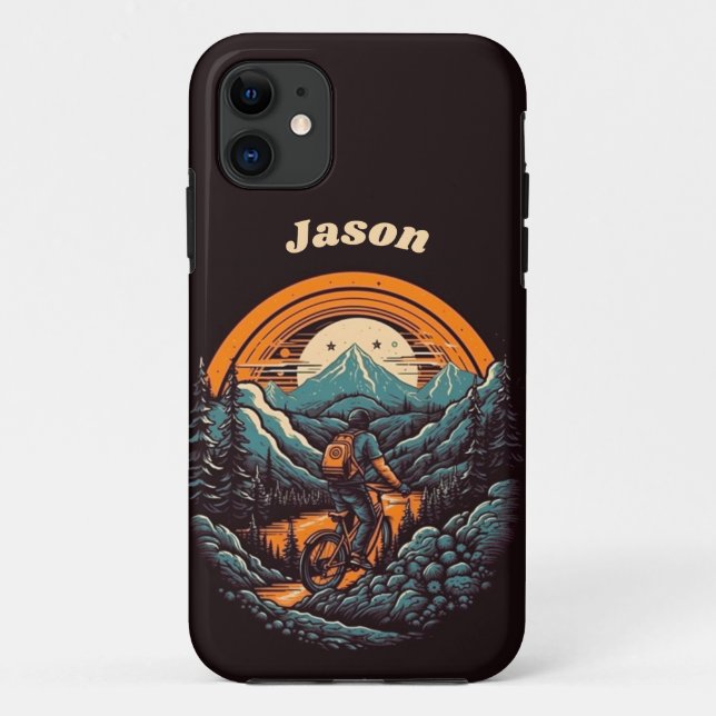 Funda De Case-Mate Para iPhone Vida en bicicleta, personalizable retro (Reverso)