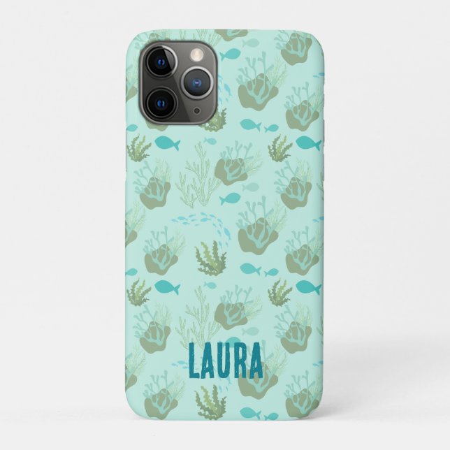 Funda De Case-Mate Para iPhone Vida Marina Océano Mar Concha (Reverso)