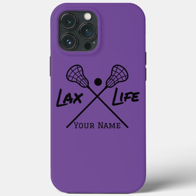 Funda De Case-Mate Para iPhone Vida personalizada Purple LAX (Lacrosse) (Reverso )