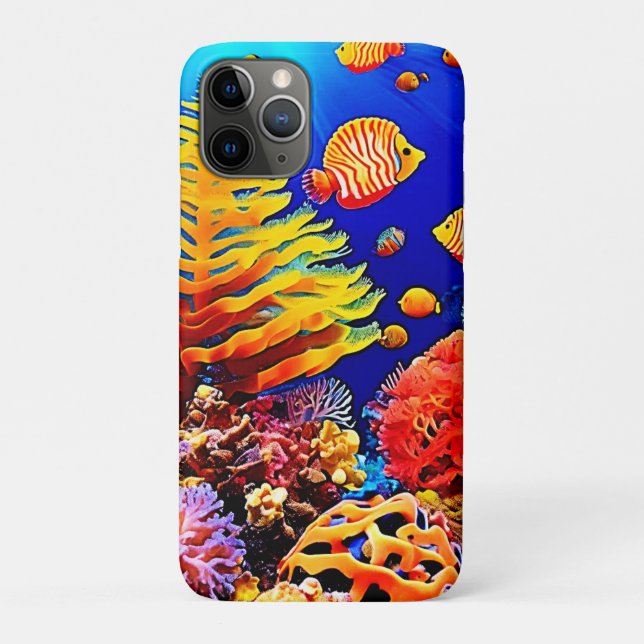 Funda De Case-Mate Para iPhone Vida submarina de los arrecifes de peces tropicale (Reverso)