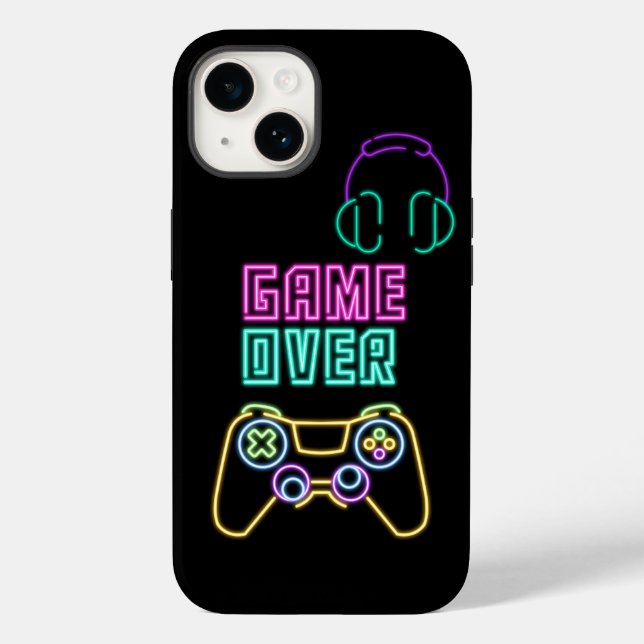 Funda De Case-Mate Para iPhone videojuego Guay Neon, (Reverso )