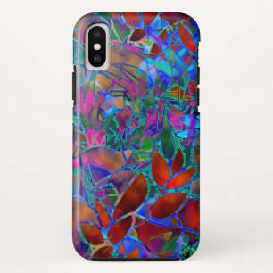 Funda Para iPhone XS Vidrio con manchas florales para Funda XS para iPh