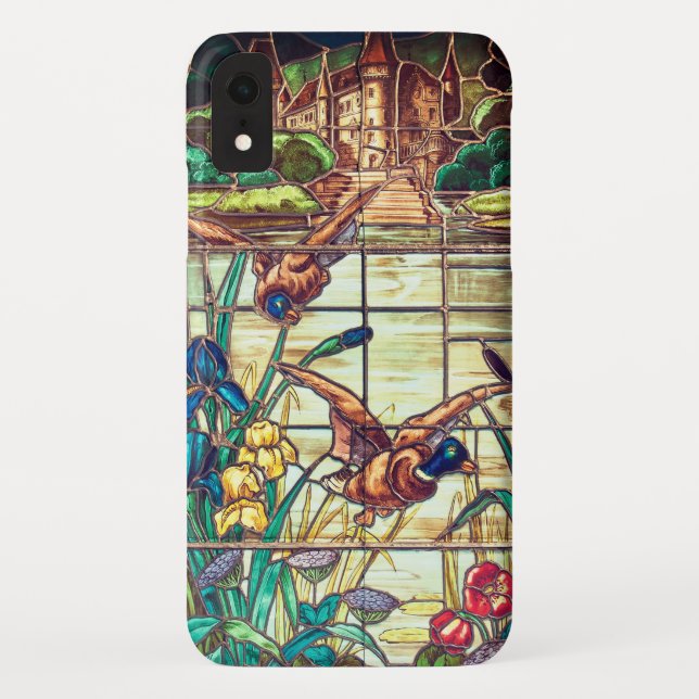 Funda De Case-Mate Para iPhone Vidrio de vidrio manchado mallard patos naturaleza (Reverso)