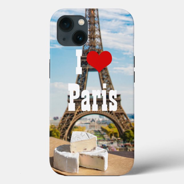 Funda De Case-Mate Para iPhone Vidrio de vino con queso brie en la torre Eiffel (Reverso )