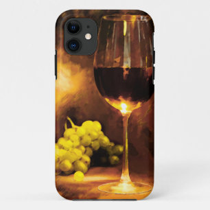 title_seo2 Vidrio de vino y de uvas verdes en luz de una vela