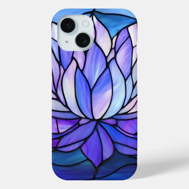 Funda De Case-Mate Para iPhone Vidrio manchado Lotus Flower Art para mujeres (Reverso )