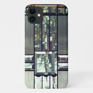 Funda Para iPhone 11 Vidrio metálico de vidrio manchado gris plateado n