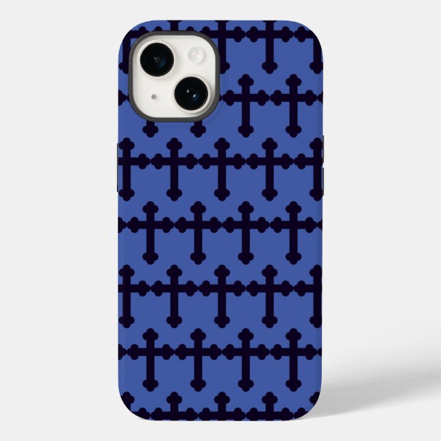 Funda De Case-Mate Para iPhone Vieja cruz cristiana púrpura (Reverso )