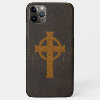 Funda Para iPhone 11 Pro Max Vieja cruz de cuero de la impresión