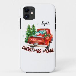 Funda Para iPhone 11 Vieja película de Navidades de camiones rojos