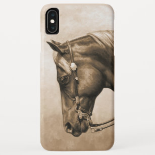Funda Para iPhone XS Max Vieja sepia de la foto del caballo occidental del