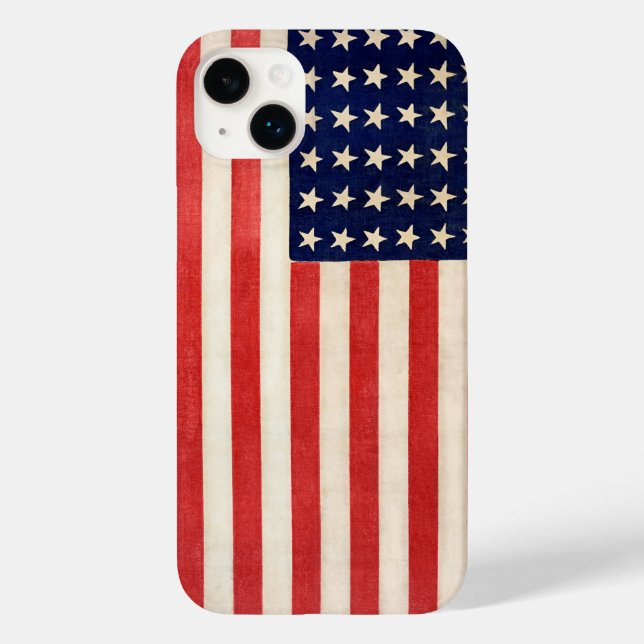 Funda De Case-Mate Para iPhone Vieja Vieja Vieja Bandera Estadounidense De Treint (Reverso )