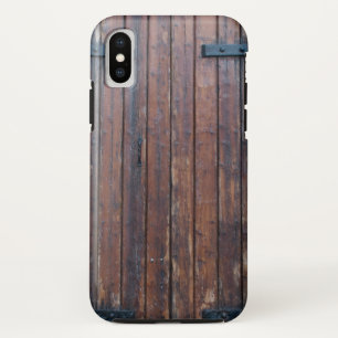Funda Para iPhone X Viejas Puertas De Madera Marrón Con Soporte De Hie