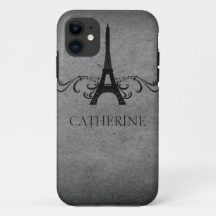 Funda Para iPhone 11 Viejo francés Florece BT iPhone 5 Funda, gris