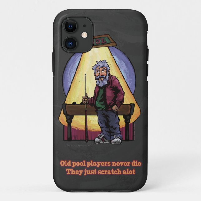 Funda De Case-Mate Para iPhone Viejos jugadores de Pool (Reverso)