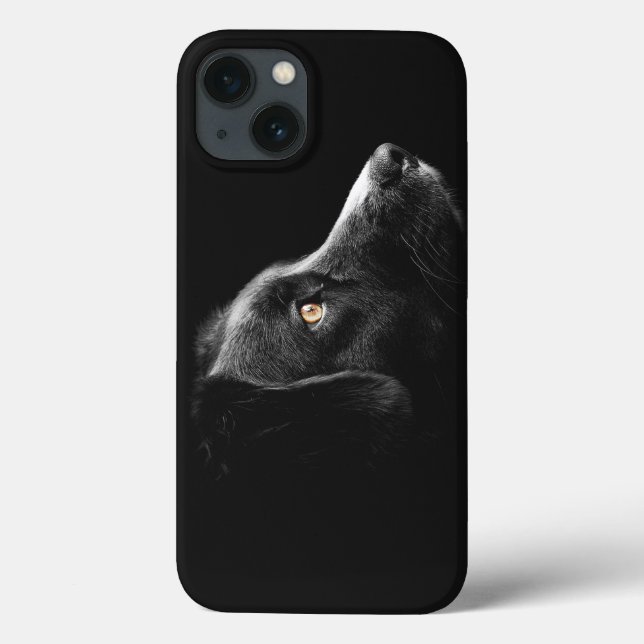 Funda De Case-Mate Para iPhone Vigilando perro negro (Reverso)