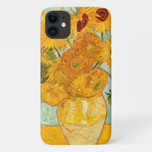 Funda Para iPhone 11 Vincent Van Gogh Doce girasoles en un arte grandio