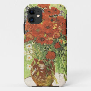 Funda Para iPhone 11 Vincent van Gogh, Naturaleza muerta - Amapolas roj