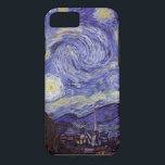 Funda Para iPhone 8/7 Vincent Van Gogh Starry Night Vintage Bella Artes<br><div class="desc">Vincent van Gogh Starry Night Bella Artes Painting Starry Night es un cuadro del artista holandés post-impresionista Vincent van Gogh. El cielo azul nocturno está lleno de nubes, estrellas y una luna creciente brillante. La noche estrellada es la única noche de la serie de vistas desde la ventana de su...</div>