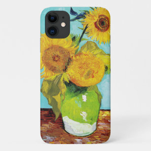 Funda Para iPhone 11 Vincent Van Gogh Tres Girasoles En un Jarrón