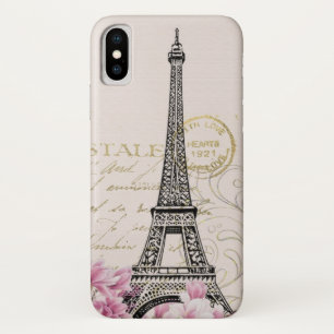 Funda Para iPhone X Viñeta de la Torre Eiffel
