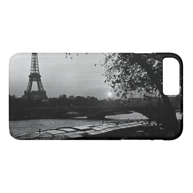 Funda De Case-Mate Para iPhone Viñeta Francia París Torre Eiffel atardecer (Reverso (horizontal))