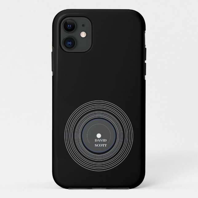 Funda De Case-Mate Para iPhone Vinílico Lp negro personalizado (Reverso)