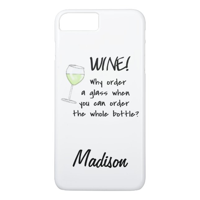 Funda De Case-Mate Para iPhone Vino blanco - nombre entero de la botella de la (Reverso)