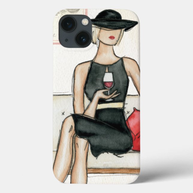 Funda De Case-Mate Para iPhone Vino de consumición del fashionista (Reverso)