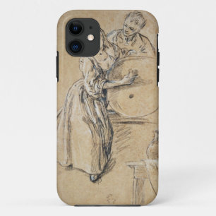 Funda Para iPhone 11 Vino-pourer con una tarjeta del hombre joven