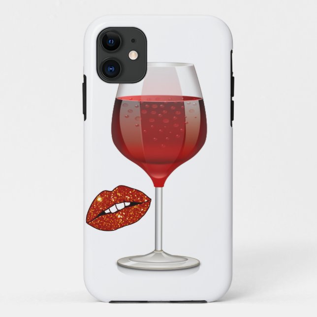 Funda De Case-Mate Para iPhone vino y lápiz de labios (Reverso)