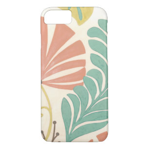 Funda Para iPhone 8/7 Vinos y hojas de la flor pastel sobre fondo crema