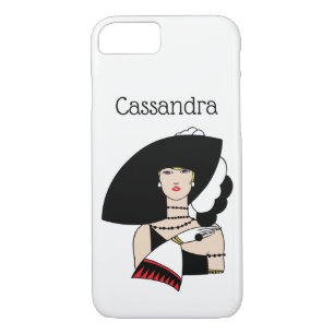 Funda Para iPhone 8/7 Vintage Art Deco Mujer con guantes Gorras