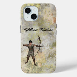 Funda Para iPhone 15 Vintage Bowhunter on Camo Background personalize