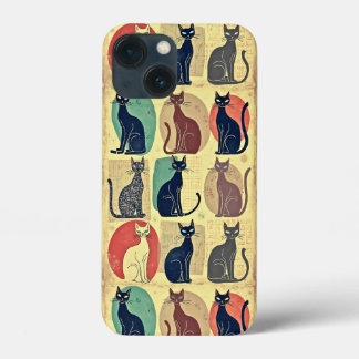 Funda Para iPhone 13 Mini Vintage Cats Modernos De Mediano Siglo