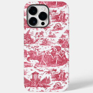 Funda Para iPhone 14 Pro Max De Case-Mate Vintage Chariot francés de Dawn Toile de Jouy-Pink
