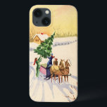 title_seo2 Vintage Christmas Tree on a Snowley Winter Road<br><div class="desc">Ilustracion Vintage Diseño navideño de Feliz Navidad con una carretera cubierta de nieve durante la temporada invernal. Una familia está trayendo a casa un pino recién cortado o un árbol navideño de abetos en un trineo tirado por un caballo.</div>