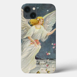 Funda Para iPhone 13 Vintage Christmas Victorian Angel con estrellas Ro
