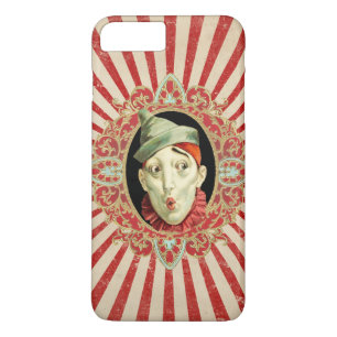 Funda Para iPhone 8 Plus/7 Plus Vintage Circus Clown con franjas de presión rojas