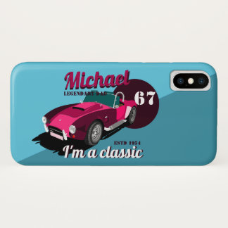 Funda Para iPhone X Vintage clásico antiguo coche legendario nombre de