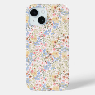 Funda Para iPhone 15 Vintage Colorful Flower iPhone 15 Phone Case